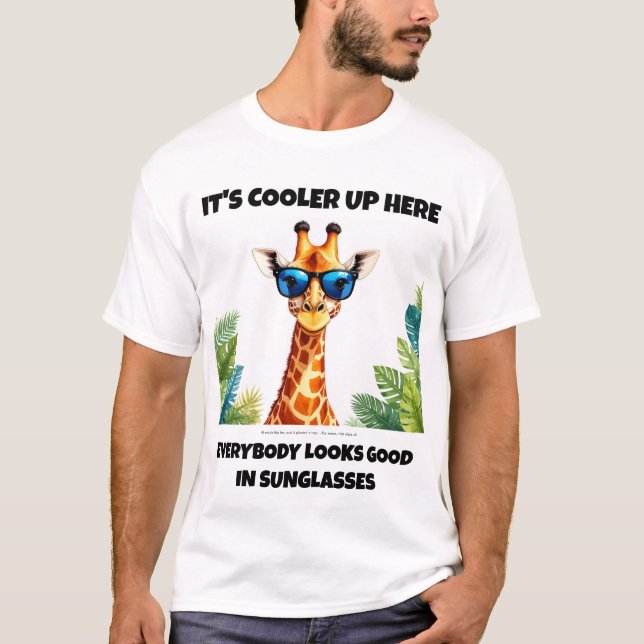 Giraffe in Sunglasses Tee - Climate Humor (Front)