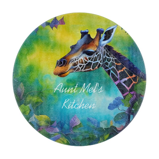 Giraffe in the trees  cutting board (Front)