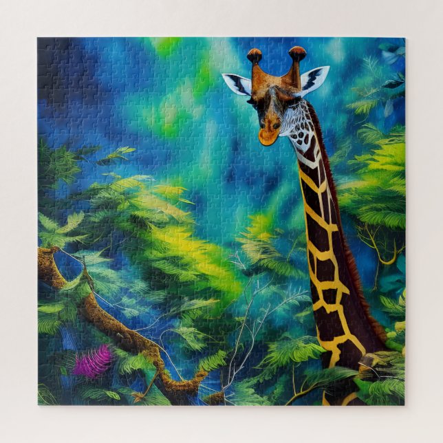 Giraffe in the trees jigsaw puzzle (Vertical)