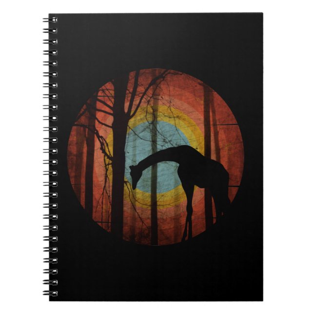 GIRAFFE IN THE WOODS FOREST NOTEBOOK (Front)