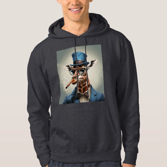 Giraffe in top hat smoking a cigar (Front)