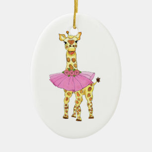 Giraffe in Tutu Ceramic Tree Decoration