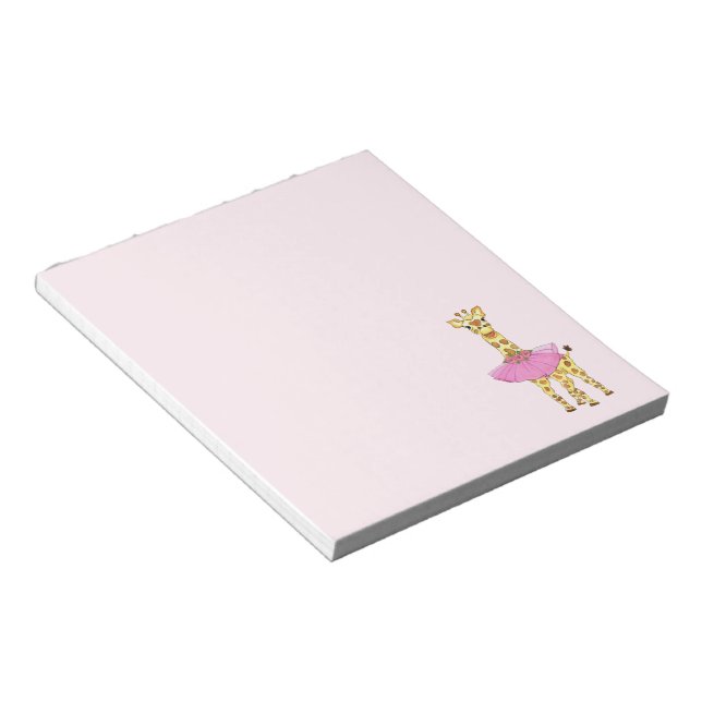 Giraffe in Tutu Notepad (Angled)