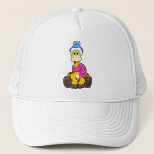 Giraffe in Winter with Scarf & Hat