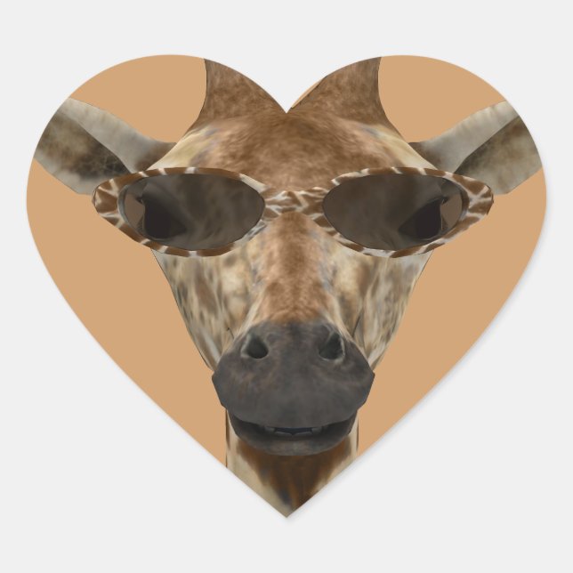 Giraffe Incognito Heart Sticker (Front)