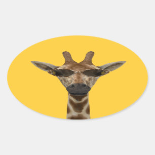 Giraffe Incognito Oval Sticker