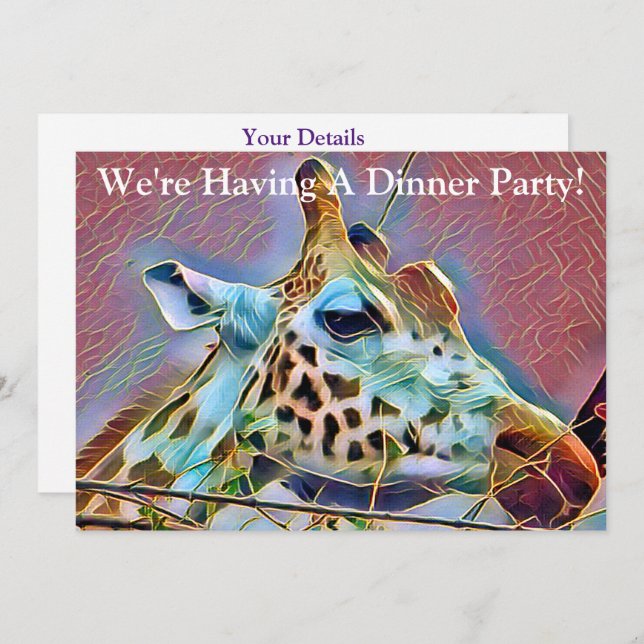 GIRAFFE  INVITATION (Front/Back)