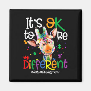 Giraffe It's Okay To Be Different Autism Awareness Magnet