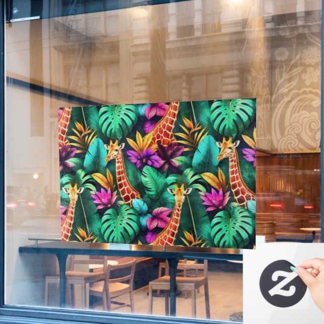 Giraffe Jungle Dreams Seamless Surface Pattern (Cafe Window)