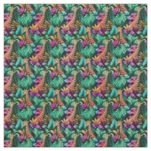 Giraffe Jungle Dreams Seamless Surface Pattern Fabric