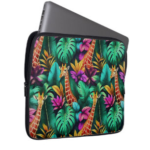 Giraffe Jungle Dreams Seamless Surface Pattern Laptop Sleeve