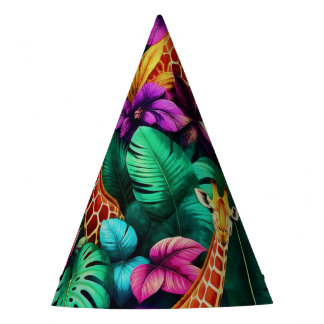 Giraffe Jungle Dreams Seamless Surface Pattern Party Hat