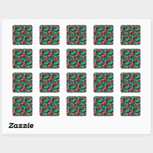 Giraffe Jungle Dreams Seamless Surface Pattern Square Sticker