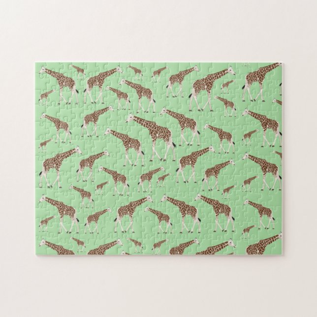 Giraffe Jungle Safari Animal Jigsaw Puzzle (Horizontal)