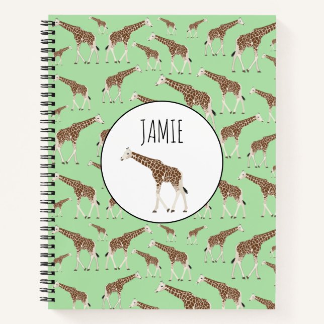 Giraffe Jungle Safari Animal  Notebook (Front)