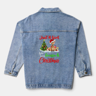 Giraffe Just A Girl Who Loves Giraffes And Christm Denim Jacket