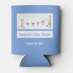 Giraffe Kangaroo Personalised Baby Shower Can Cooler