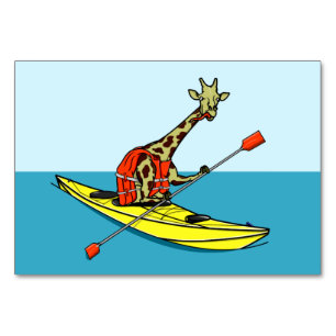 Giraffe Kayaking Table Number