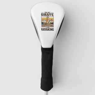 Giraffe Kayaking Vintage Funny T-Shirt Design_1 Golf Head Cover