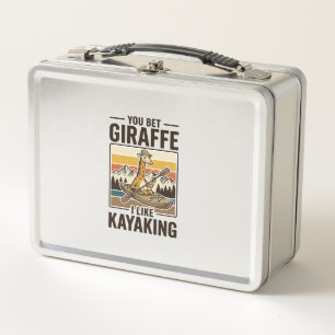 Giraffe Kayaking Vintage Funny T-Shirt Design_1 Metal Lunch Box