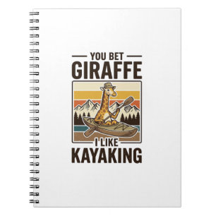 Giraffe Kayaking Vintage Funny T-Shirt Design_1 Notebook