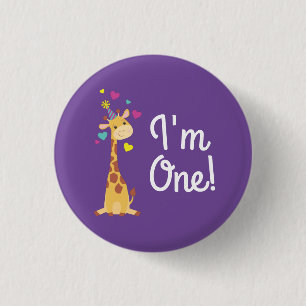 Giraffe Kids Birthday Party Cute I'm One Pin
