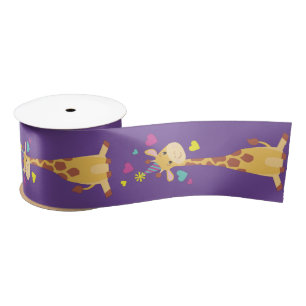 Giraffe Kids Birthday Party Cute Satin Ribbon