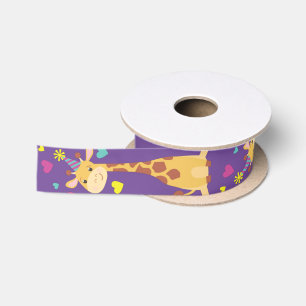 Giraffe Kids Birthday Party Cute Satin Ribbon