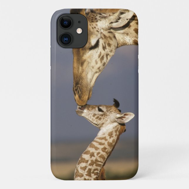 Giraffe Kissing Baby Giraffe Case-Mate iPhone Case (Back)