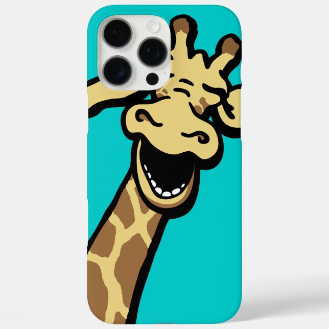 Giraffe laughing graphic aqua teal iPhone 6 case (Back)