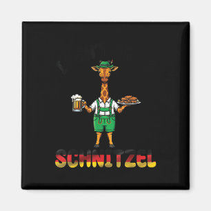 Giraffe Lederhosen Beer I Dont Give A Schnitzel Magnet