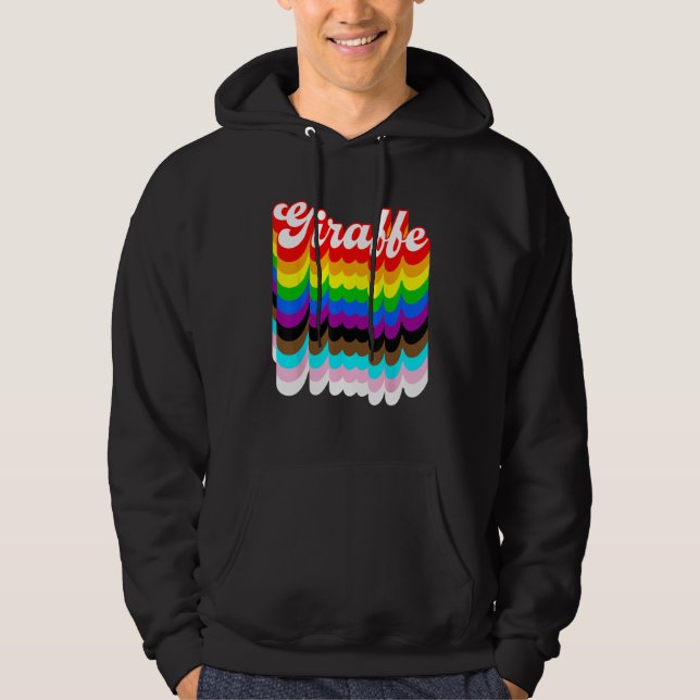 Giraffe LGBTQ pride rainbow Hoodie (Front)