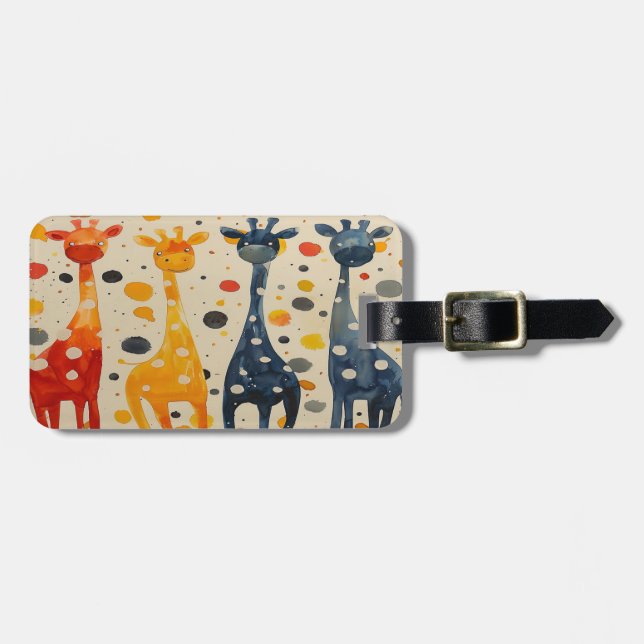 Giraffe Long Neck Luggage Tag (Front Horizontal)