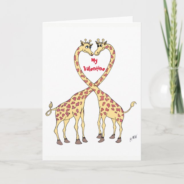 Giraffe Love Holiday Card (Front)