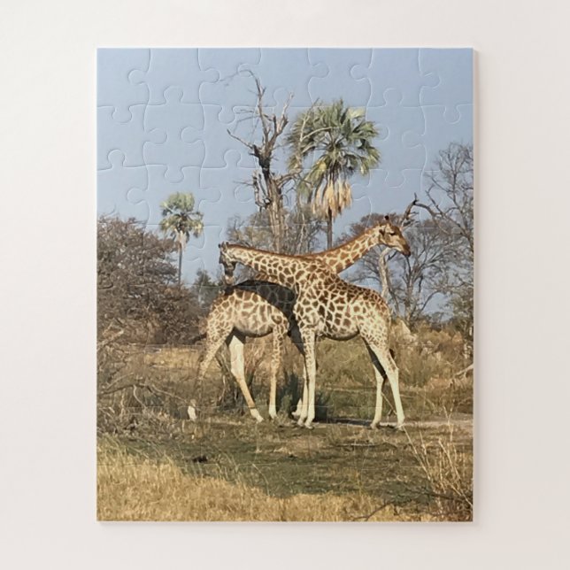 "Giraffe Love  in Action Tanzania Jigsaw Puzzle (Vertical)