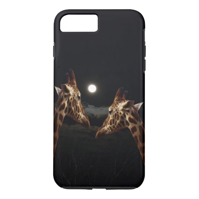 Giraffe Love In The Moonlight, Case-Mate iPhone Case (Back)