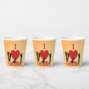 Giraffe Love Paper Cups