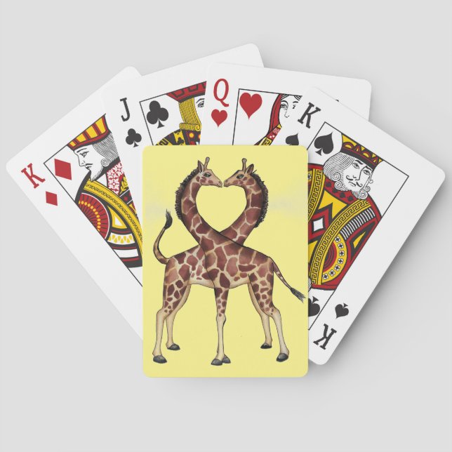 Giraffe Love playing cards (Back)