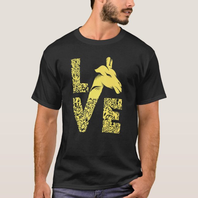 Giraffe Love Tallest Ruminant Camelopard Safari Ma T-Shirt (Front)