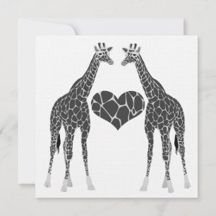 Giraffe Love Wedding Reception Invitation
