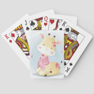 Giraffe Lover Baby Giraffe With Love Playing Cards