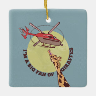 Giraffe lover ceramic ornament