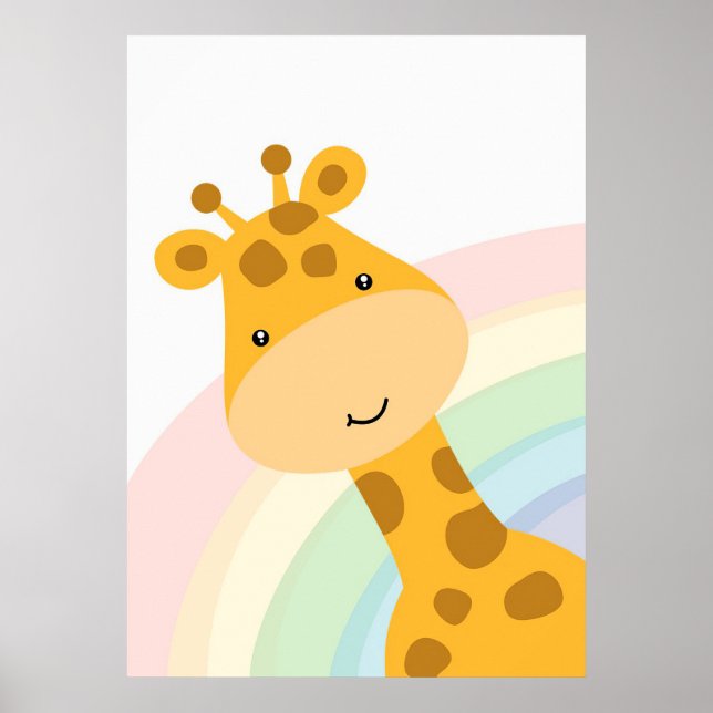 Giraffe Lover Cute Giraffe Peeking Poster (Front)