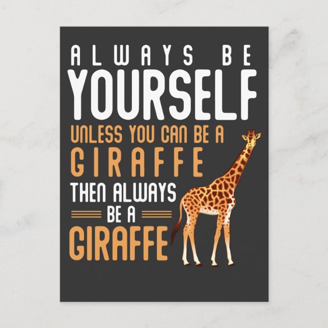 Giraffe Lover Favourite Safari Animal Funny Giraff Postcard (Front)