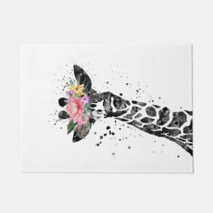Giraffe Lover Giraffe And Flower Doormat