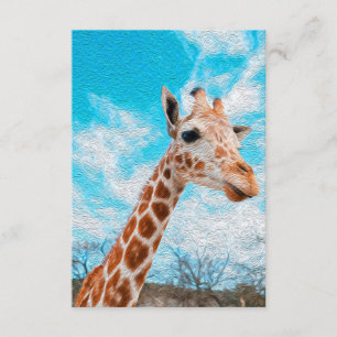 Giraffe Lover Giraffe Art Watercolor Enclosure Card