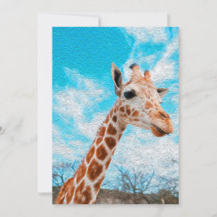 Giraffe Lover Giraffe Art Watercolor Invitation