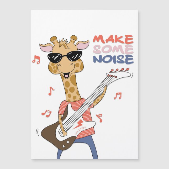 Giraffe Lover Giraffe Guitar Make Some Noise (Front)