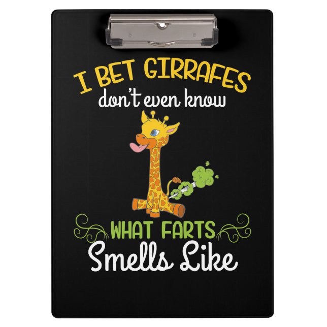 Giraffe Lover Giraffe What Farts Smells Like Clipboard (Front)