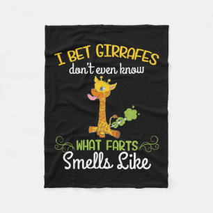 Giraffe Lover Giraffe What Farts Smells Like Fleece Blanket